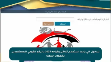 للدخول إلى رابط استعلام تكافل وكرامة 2025 بالرقم القومي للمستفيدين بخطوات سهلة